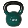 GoFit 35-Pound Dark Green Kettlebell with Vinyl Coating, Iron Core Training DVD and Exercise Booklet