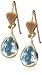 9ct Yellow Gold AME89593 Ladies Blue Topaz Drop Earrings