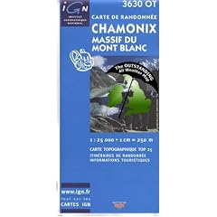 Chamonix, Mont-Blanc ~ IGN Top 25 3630OT  (The Outstanding All Weather Map)