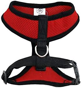 Mesh Pet Harness - Breathable Pet Vest Soft Strap Collar Puppy Safety Control Comfortable Soft Fabric - Size Adjustable (Red, Large)