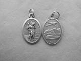 Antiqued Pewter Saint Christopher Necklace Pendant Medal 15