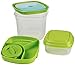 Fit & Fresh Salad & Side Lunch Kit with Removable Ice Packs, Set of 2 Reusable Portion Control Containers, BPA-Free, Freezer/Microwave/Dishwasher Safe, Adult, Men, Women