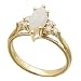 14Kt Yellow Gold Opal Cabochon Diamond Ring
