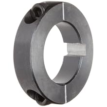 Climax Metal 2C-125-KW Two-Piece Clamping Collar, With Keyway, Black Oxide Plating, Steel, 1-1/4" Bore, 2-1/16" OD, 1/2" Width
