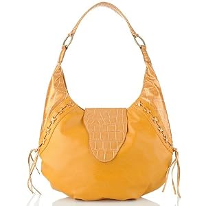 Chi by Falchi Buffalo-Embossed Hobo with Patent Trim