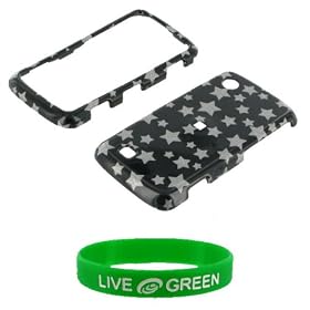 Black Stars Design Snap On Hard Case for LG Chocolate Touch VX8575 Phone, Verizon Wireless
