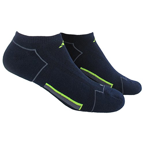 adidas Men's ClimaCool II 2-Pack No Show Socks, Collegiate Navy/Onix/Solar Yellow, Large