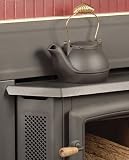 Half Kettle Steamer - Matte Black with Chrome Handle - a humidifier especially designed for the narrow ledges of fireplace inserts and woodstoves. Only 4