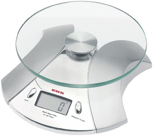 EKS 8240 CR, Bilancia da cucina elettronica con piatto in vetro, 5 kg EKS 8240 CR, Bilancia da cucina elettronica con piatto in vetro, 5 kg