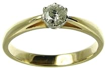 9ct Yellow Gold Ladies 1/4 Carat Diamond Solitaire Ring