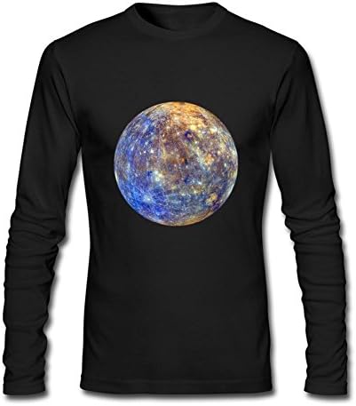 Baigo NASA Crew-Neck T Shirt for Mens Black M
