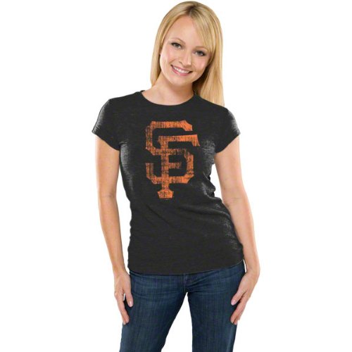 San Francisco Giants Women's Black Tri-Blend Tunic Length T-Shirt