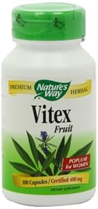 Nature's Way Vitex (Chaste Tree),  400 mg, 100 Capsules (Pack of 2)