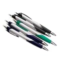 10 Kugelschreiber - 2 x 5er Set - schreiben mit schwarzer Tinte, softer Druck f�r sauberes Schreiben - im Polybeutel zum H�ngen - Sortierung je 5er Set blau/silber, schwarz/silber, gr�n/silber