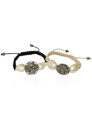 Sterling Silver Diamond Pave Bead Macrame Bracelet Handmade Jewelry