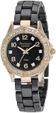 Armitron Women's 75/4032BKGP Black Ceramic Gold-Tone Swarovski Crystal Accented Bracelet Watch