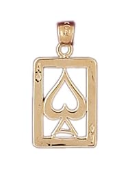 Dazzlers Solid 14k Gold Ace SpadeCharm Pendant Available in three colors from jewelsberry (weights:1.2 grams only)