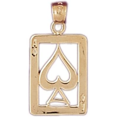 Cheap Girls Jewelry Dazzlers Solid 14k Gold Ace SpadeCharm Pendant Available in three colors from jewelsberry (weights:1.2 grams only) For Sale