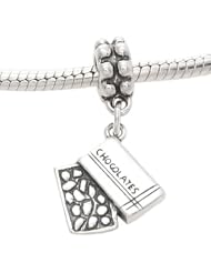Sterling Silver One Sided Box of Chocolates Dangle Bead Charm
