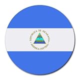 Nicaragua Flag Round Mouse Pad