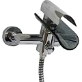Badewannenarmatur Wasserfall Armatur Schwallarmatur schwarzes Glas