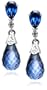 10k White Gold Created Ceylon Sapphire and Diamond Earrings (.02 cttw, H-I Color, I2-I3 Clarity)