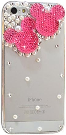 iPhone Case-DreamL 3D Handmade Bling Diamond Flower Pattern PC Silicone Phone Case Back Cover for iPhone 6 plus (Color-3)