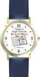 Habit 2 - Begin with the End in Mind (English Text) - DELUXE TWO-TONE WATCH from THE 7 HABITS - WATCH COLLECTION BY WATCHBUDDY&reg; - Arabic Numbers - Blue Leather Strap-Size-Large ( Men's Size or Jumbo Women's Size )