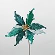 Club Pack of 12 Artificial Velvet Peacock Jewel Poinsettia Christmas Picks 12"