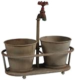 Iron Faucet Metal Planter, 13.75x7, BRONZE