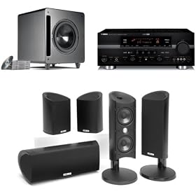Polk Audio HTS-9605 Home Theater Speaker System with Yamaha RX-V663 Receiver