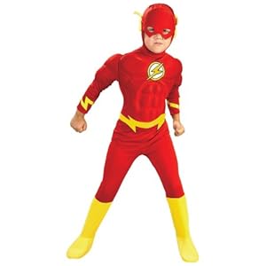 DC Comics Deluxe Muscle Chest The Flash Costume, Medium (Ages 5 to 7)