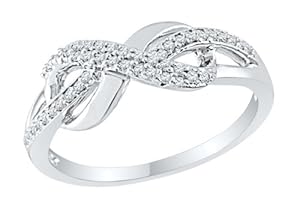 Diamond Infinity Endless Love Promise Ring .925 Sterling Silver
