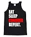 FTD Apparel Men's Eat Sleep Conquer Repeat Motivation Tank Top