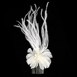 Bette's Feather & Pearl Hair Comb