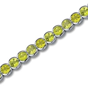 Must Have Classic 18.25 carats total weight Round Cut Peridot Gemstone Tennis... by 