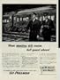 When standing still means full speed ahead. Your Crack Passenger Train stands on a siding while a heavy freight train or troop train rumbles by. Men, munitions and material ... full speed ahead for war. ..... 1943 Pullman War Bond Ad, A3372A