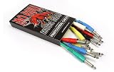 Patch Leads: 6 x 25cm long Patch Cables for Effects Pedals with Straight Jacks