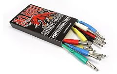 Patch Leads: 6 x 25cm long Patch Cables for Effects Pedals with Straight Jacks