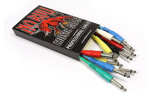 Patch Leads: 6 x 25cm long Patch Cables for Effects Pedals with Straight Jacks