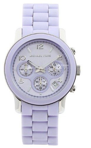 MICHAEL Michael Kors Watch, Womens Stainless Steel and Lavender Polyurethane Bracelet MK5233