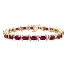 10k Yellow Gold Oval Cut Lab-Created Ruby Bracelet, 7 by Amazon.com Collection