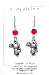 Clayvision Cheer Girl Cheerleader Charm Earrings with Birthstone/Team Color Swarovski Crystal