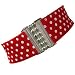 RED WIDE ELASTIC STRETCH CINCH BELT & WHITE POLKA DOTS