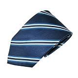 Navy & White Striped Necktie