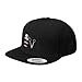 Barber Logo Embroidered Flat Visor Snapback Hat Black