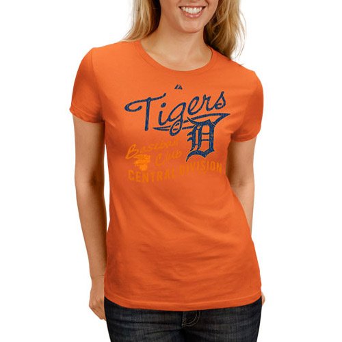 MLB Detroit Tigers Women's Short Sleeve Crew Neck Tee (Dark Orange, Medium)