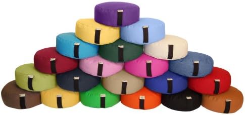 Zafu Yoga Meditation Cushion Cotton or Hemp, Organic Buckwheat Fill - 2 SIZES, VARIETY OF COLORS - Made In USA, by Bean Products