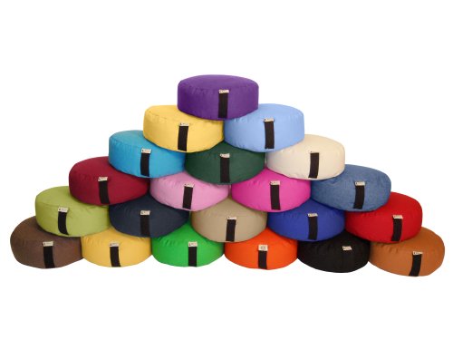 Zafu Yoga Meditation Cushion Cotton or Hemp, Organic Buckwheat Fill - 2 SIZES, VARIETY OF COLORS - Made In USA, by Bean Products