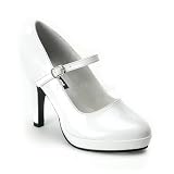 White Patent Mary Jane Shoe, 4 inch White Patent